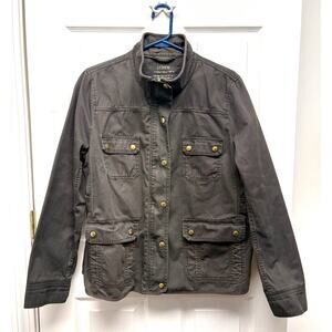 J.Crew Jacket Brown Utility Field Boyfriend Coat 100% Cotton Women’s Size XL